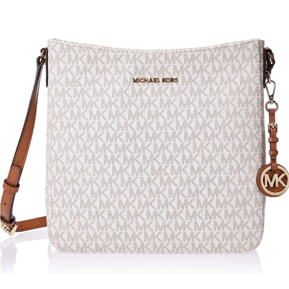 Michael Kors Jet Set Large Vanilla Signature Messenger Bag - vanilla - NEW!